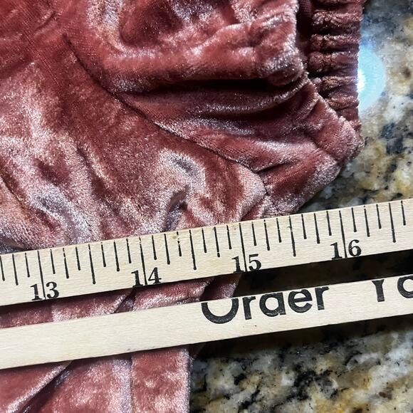 Kimchi Blue Pink Crushed Velvet Mini Dress Puff Sleeve Tie Back Fairycore Size S - Picture 7 of 8